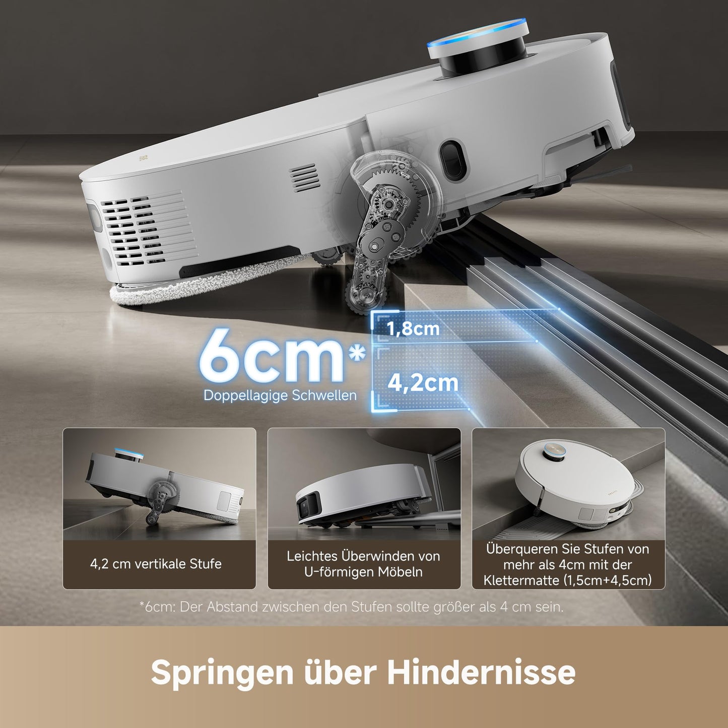 dreame X50 Ultra Complete Saugroboter mit Wischfunktion, 20.000 Pa, 6cm Hindernisfreiheit, KI-Navigation