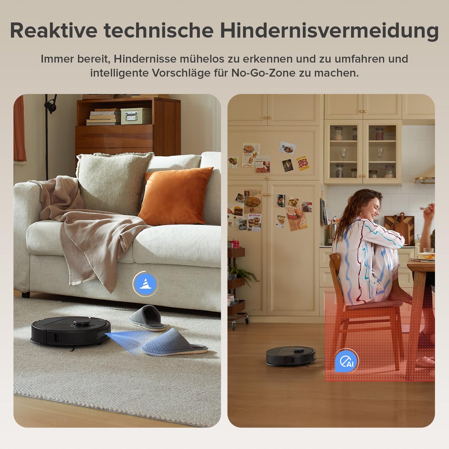 Roborock QV 35A Schwarz Saugroboter mit Wischfunktion, 8.000 Pa, Hebarer Mopp, Anti-Verfilzung