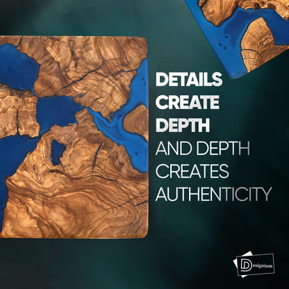 Handgefertigtes Olivenholz Schneidebrett mit Harz – Luxus Charcuterie & Käsebrett, dekorativ, ideal als Geschenk für Küche & Einweihung