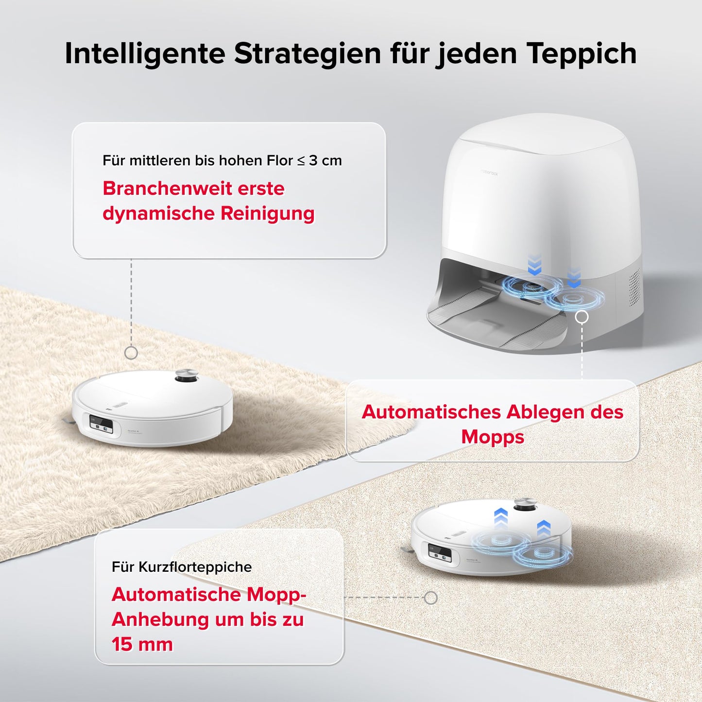 Roborock Qrevo Curv 2 Pro Weiß Saugroboter, 25.000 Pa, 100°C Heißwasser, Anti-Tangle
