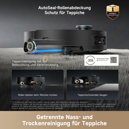 dreame Aqua10 Ultra Roller Complete Schwarz Saugroboter, 30.000 Pa, 8cm Hindernisfreiheit