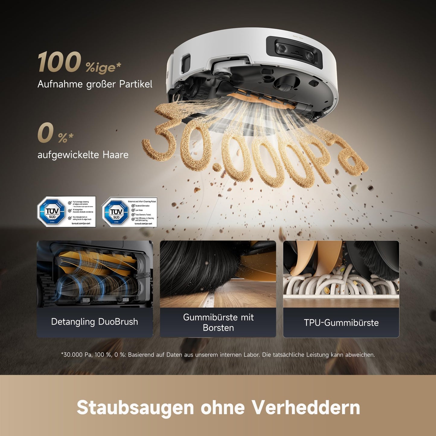 dreame Aqua10 Ultra Roller Complete Saugroboter mit Wischfunktion, 30.000 Pa, 8cm Hindernisfreiheit