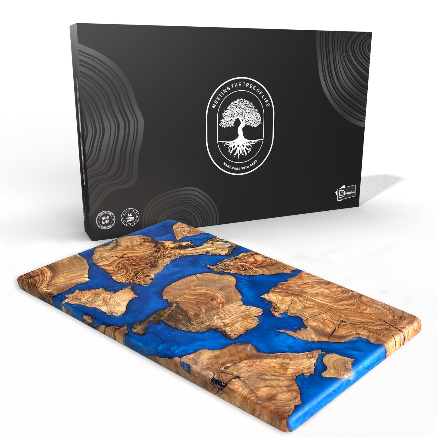 Handgefertigtes Olivenholz Schneidebrett mit Harz – Luxus Charcuterie & Käsebrett, dekorativ, ideal als Geschenk für Küche & Einweihung