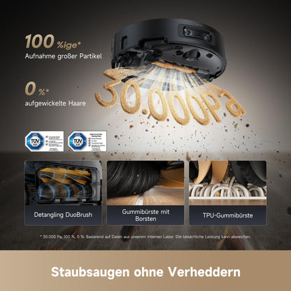 dreame Aqua10 Ultra Roller Complete Schwarz Saugroboter, 30.000 Pa, 8cm Hindernisfreiheit