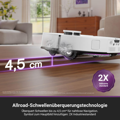 Eureka J15 Max Ultra Saugroboter mit Wischfunktion, 22.000 Pa, 80℃ Heißwasser, Anti-Wickel