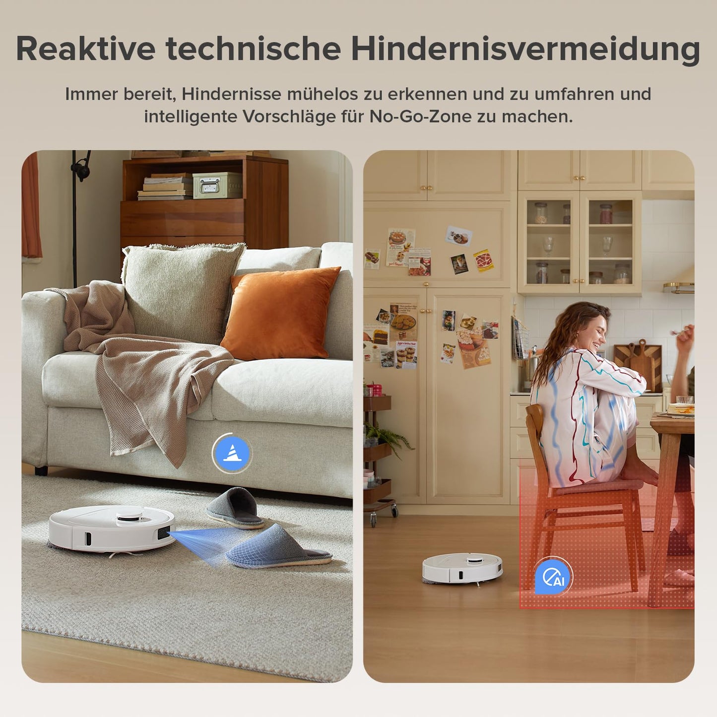 Roborock QV 35A Weiß Saugroboter mit Wischfunktion, 8.000 Pa, Hebarer Mopp, Anti-Verfilzung