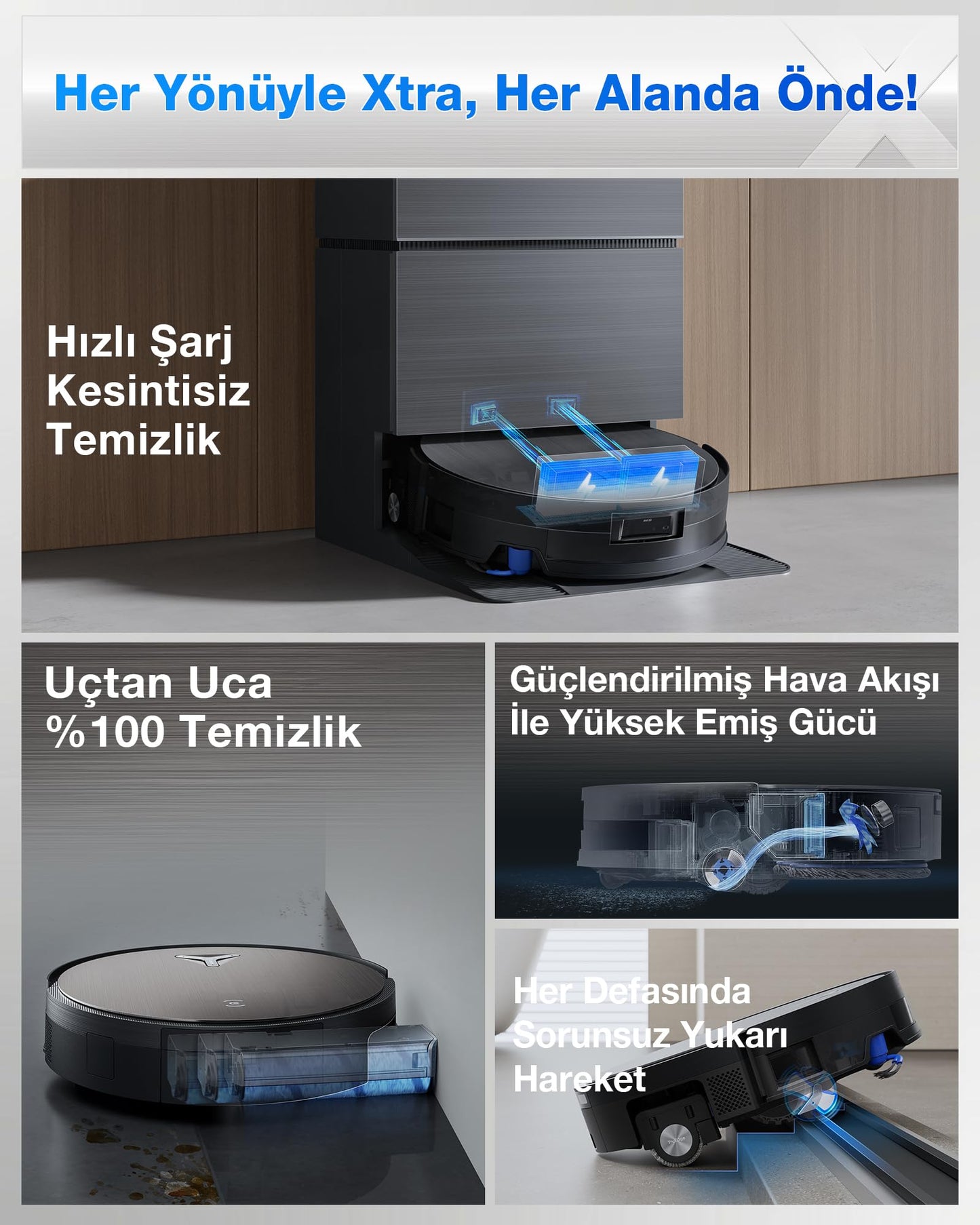 ECOVACS DEEBOT X11 Pro Omni Saugroboter mit Wischfunktion, 19.500 Pa, 4cm Steigfähigkeit, ZeroTangle 3.0