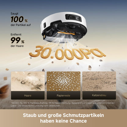 dreame Aqua10 Ultra Track Complete Saugroboter mit Wischfunktion, 25.000 Pa, 6cm Hindernisfreiheit
