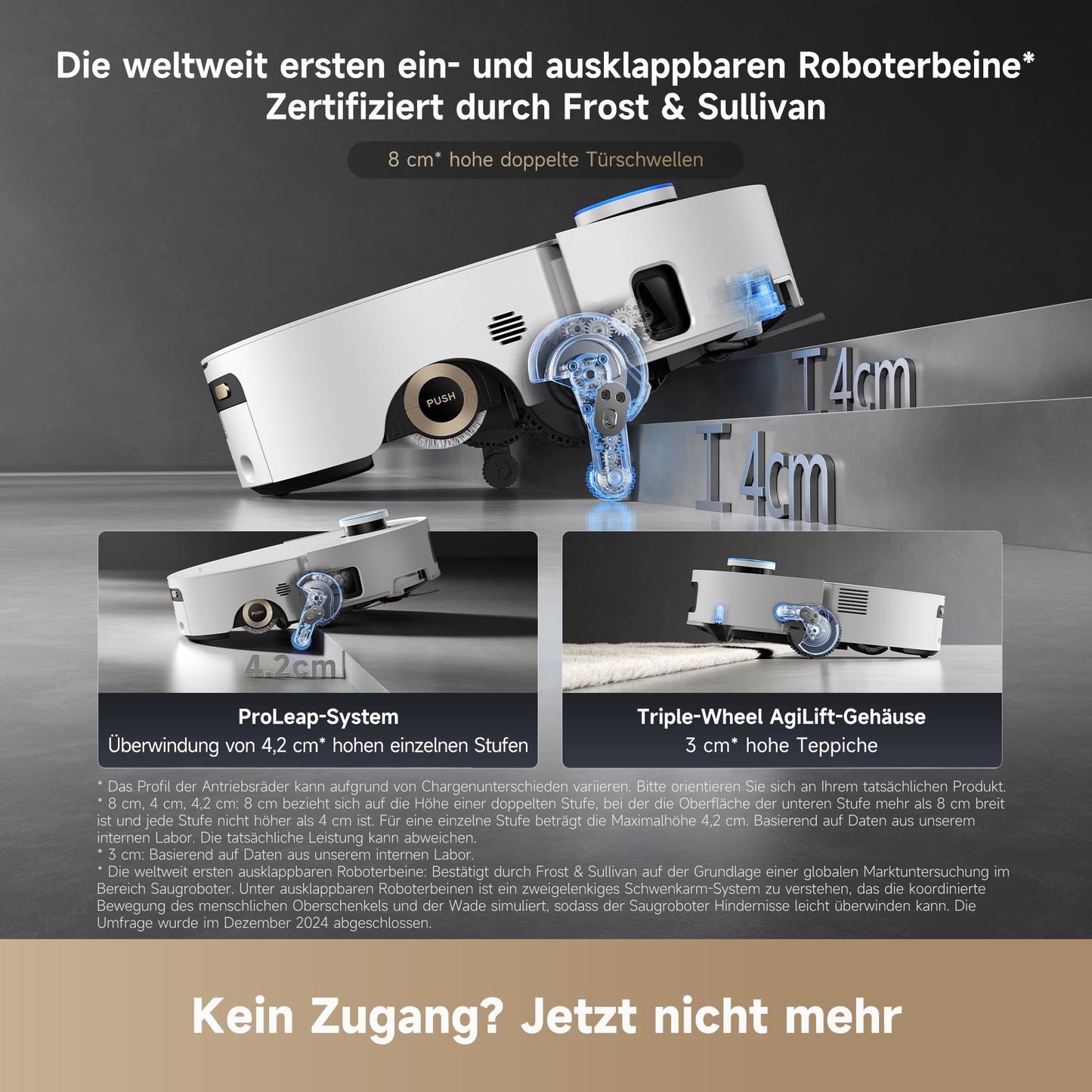 dreame Aqua10 Ultra Roller Complete Saugroboter mit Wischfunktion, 30.000 Pa, 8cm Hindernisfreiheit