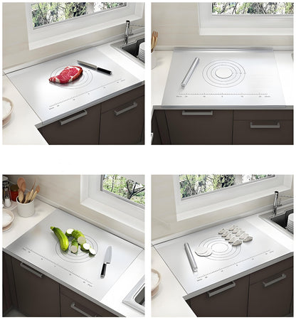 316 Edelstahl Schneidebrett Groß - Frühstücksbrettchen, Küchenbrett Antibakteriell, Zum Kneten, Arbeitsplatte (60 * 58cm)