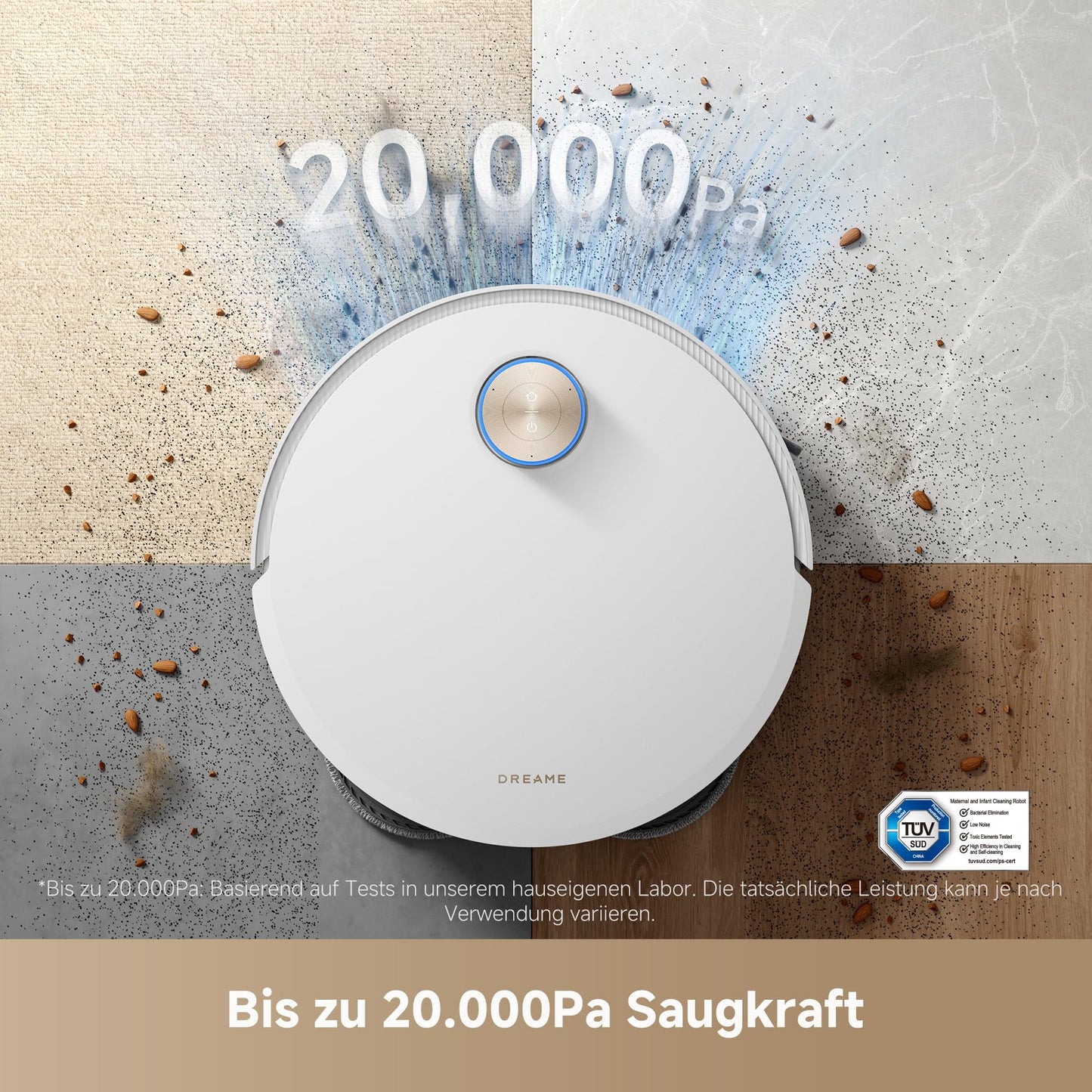 dreame X50 Ultra Complete Saugroboter mit Wischfunktion, 20.000 Pa, 6cm Hindernisfreiheit, KI-Navigation