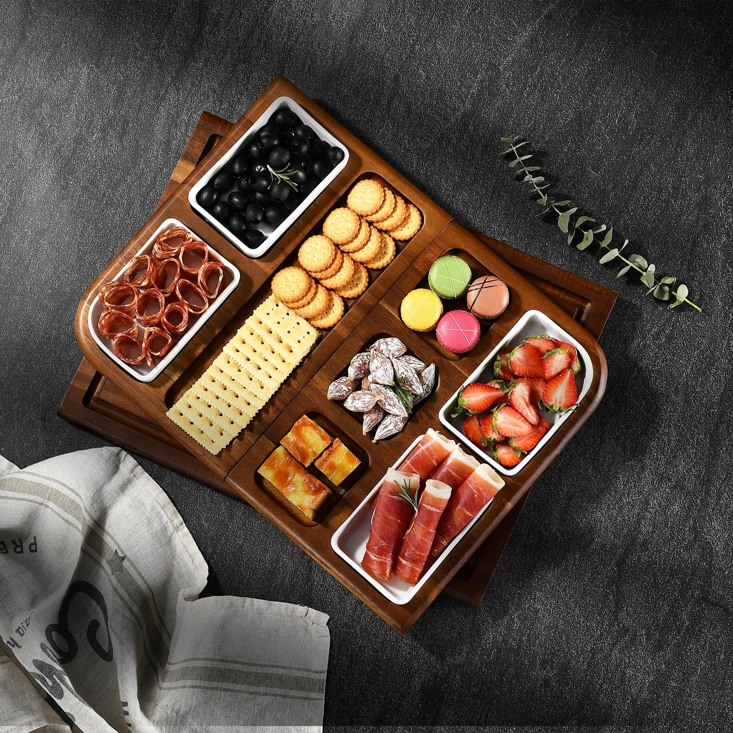 Shanik Premium Charcuterie Board – Magnetisches Käsebrett & Serviertablett aus Holz – Doppelseitig, Ohne Gravur, Perfekt als Geschenk